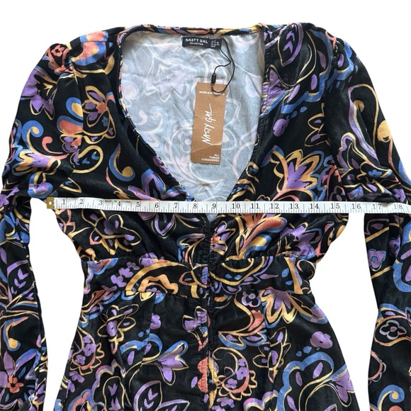 Nasty Gal Button Front Floral Mini Dress – Medium – NWT - Picture 6 of 10
